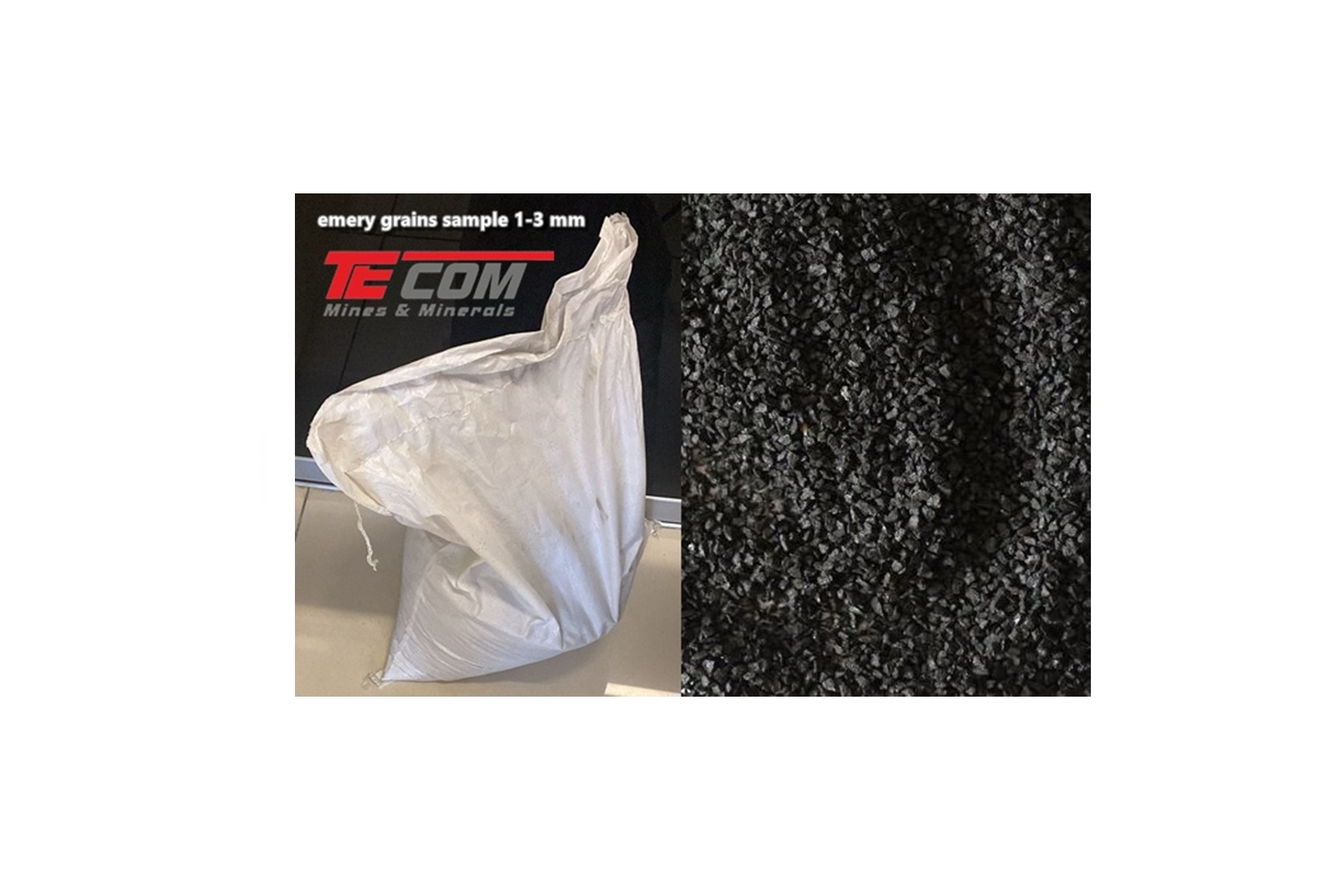 emery corundum grains (1-3 mm) sample to Belgium